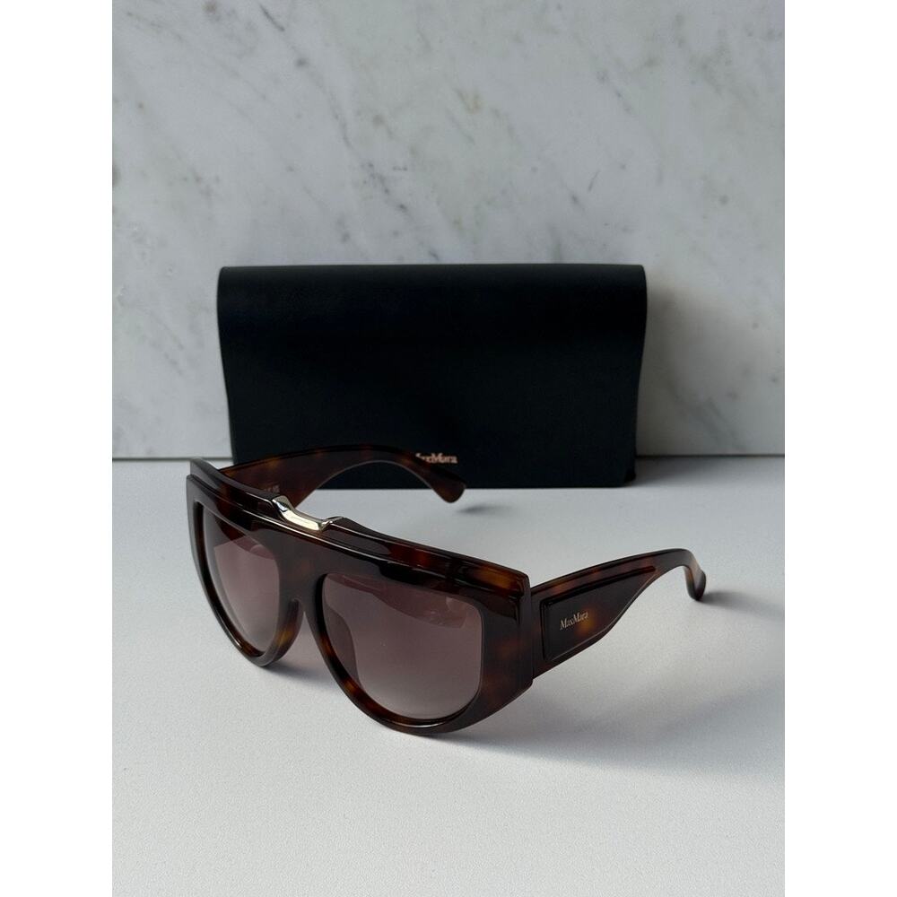 NEW Max Mara MM0083 Oversized Sunglasses in Brown - Picture 2 of 6